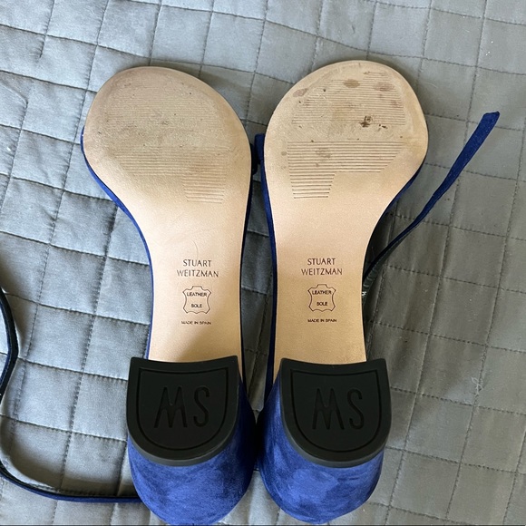 Stuart Weitzman Blue Strappy Suede Heels | Size 9 - Picture 5 of 7